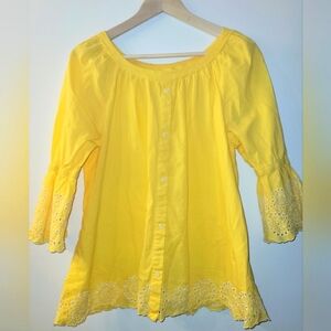 Yellow Westbound Peasant Top, Size XL